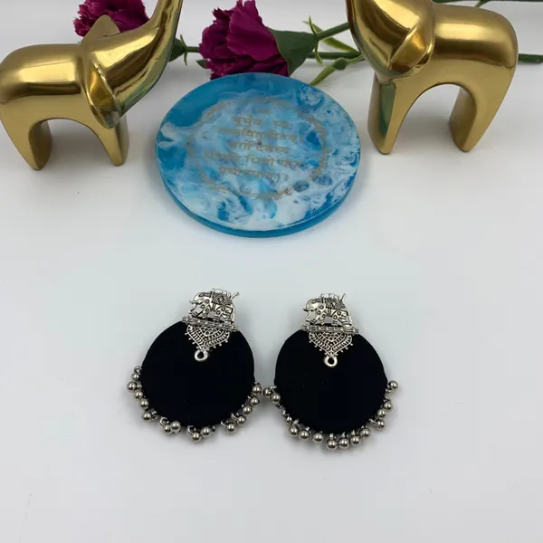 Black_Handmade_Brass_Fancy_Design_Stud_Earrings_For_Women