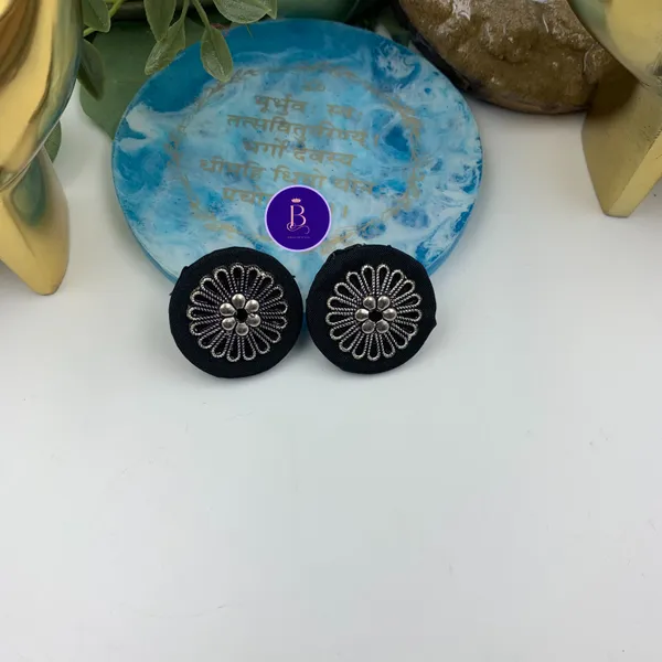 Black_Handmade_Brass_Fancy_Design_Stud_Earrings_For_Women