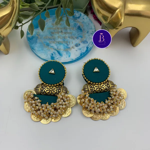 Peacock_Green_Handmade_Brass_Fancy_Design_Earrings_For_Women