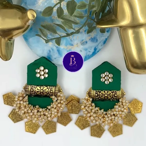 Green_Handmade_Brass_Fancy_Design_Earrings_For_Women