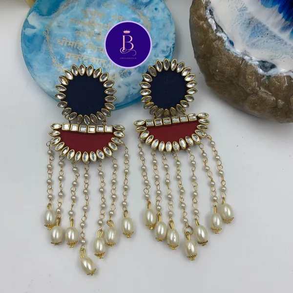 Blue_Handmade_Brass_Fancy_Design_Long_Earrings_For_Women