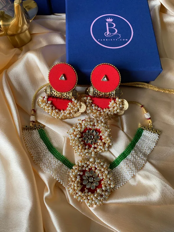 Red_Handmade_Brass_Fancy_Design_Choker_Set_For_Women