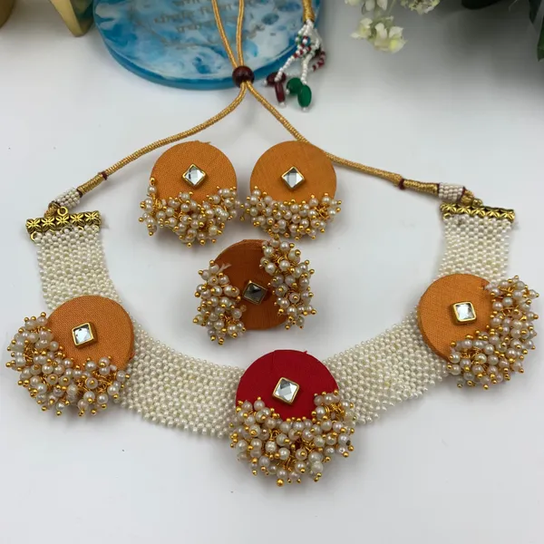 Orange_Handmade_Brass_Fancy_Design_Choker_Set_For_Women