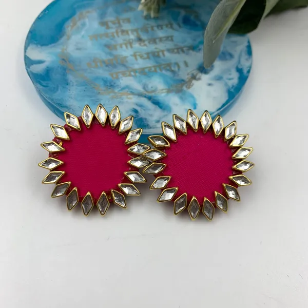 Deep_Pink_Handmade_Brass_Fancy_Design_Earrings_For_Women