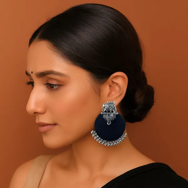 Black_Handmade_Brass_Fancy_Design_Stud_Earrings_For_Women