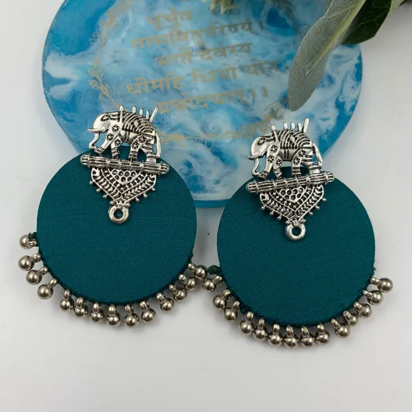 Greenish_Blue_&_Silver_Handmade_Brass_Fancy_Design_Stud_Earrings_For_Women