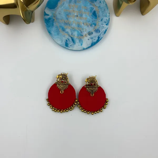 Red_Handmade_Brass_Fancy_Design_Stud_Earrings_For_Women