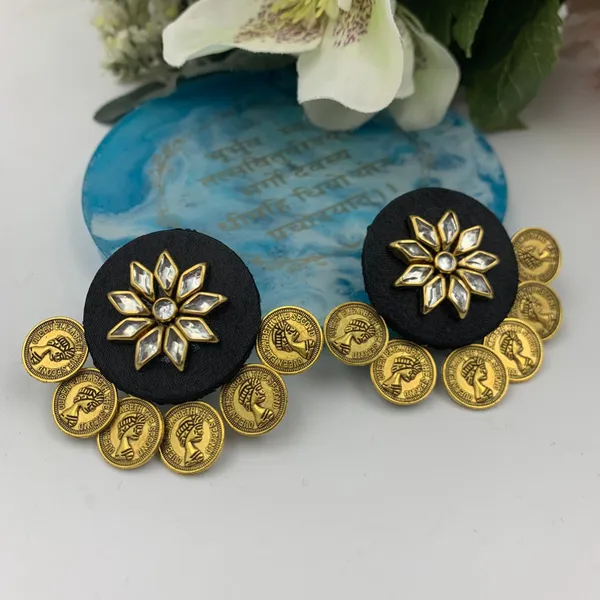 Black_Handmade_Brass_Fancy_Design_Stud_Earrings_For_Women