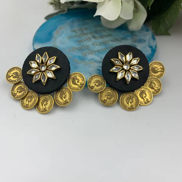 Black_Handmade_Brass_Fancy_Design_Stud_Earrings_For_Women