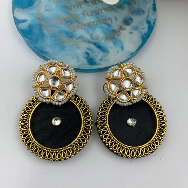 Black_Handmade_Brass_Fancy_Design_Stud_Earrings_For_Women