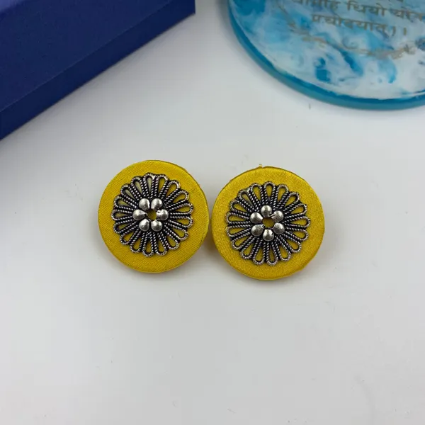 Yellow_Handmade_Brass_Fancy_Design_Stud_Earrings_For_Women
