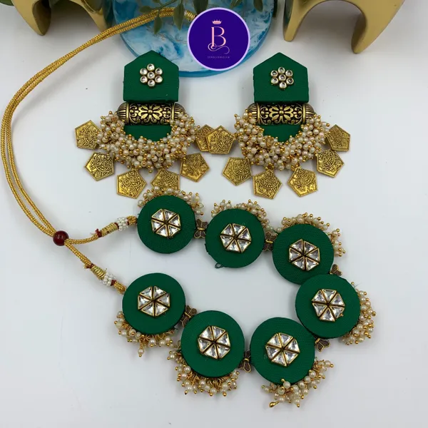 Green_Handmade_Brass_Fancy_Design_Choker_Set_For_Women