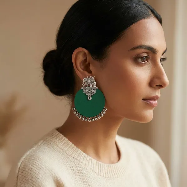 Green_Handmade_Brass_Fancy_Design_Stud_Earrings_For_Women