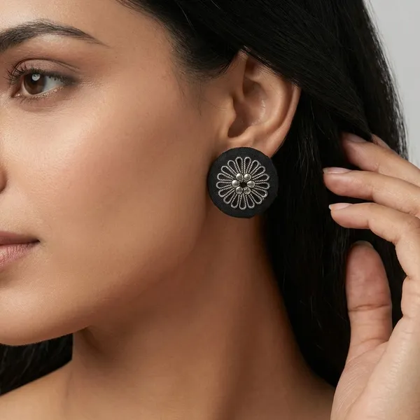 Black_Handmade_Brass_Fancy_Design_Stud_Earrings_For_Women