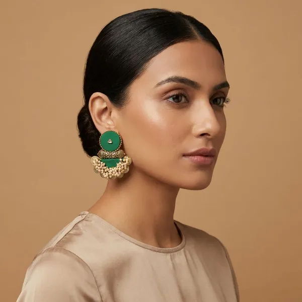Green_Handmade_Brass_Fancy_Design_Earrings_For_Women