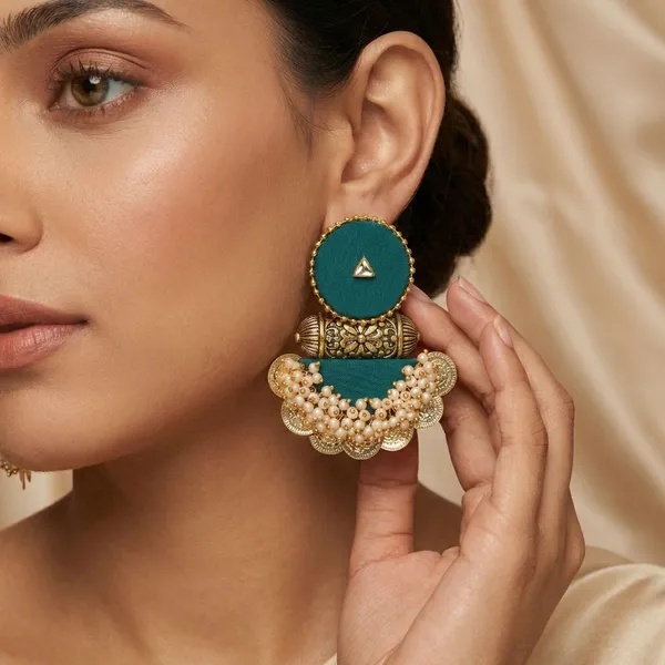 Peacock_Green_Handmade_Brass_Fancy_Design_Earrings_For_Women