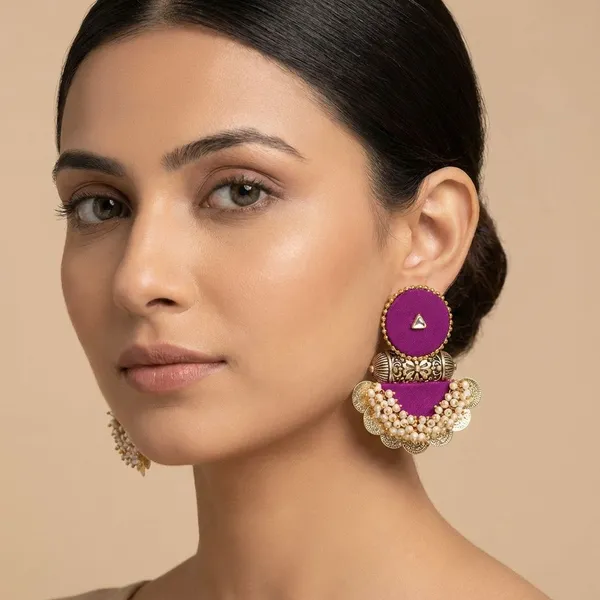 Purple_Handmade_Brass_Fancy_Design_Earrings_For_Women