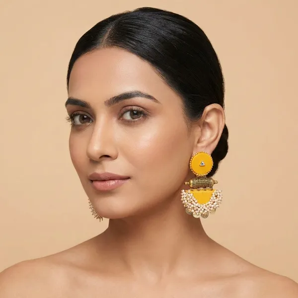 Yellow_Handmade_Brass_Fancy_Design_Earrings_For_Women