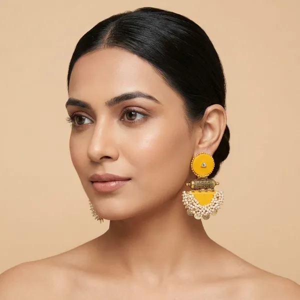 Yellow_Handmade_Brass_Fancy_Design_Earrings_For_Women