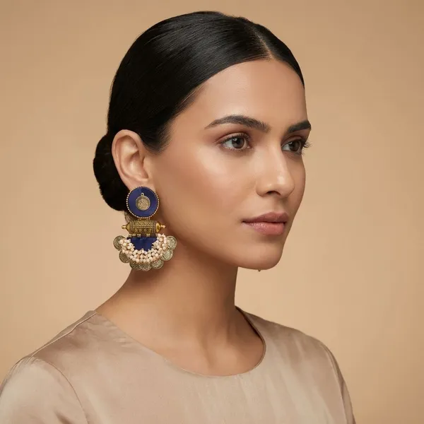Royal_Blue_Handmade_Brass_Fancy_Design_Earrings_For_Women