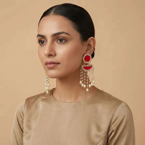 Red_Handmade_Brass_Fancy_Design_Long_Earrings_For_Women