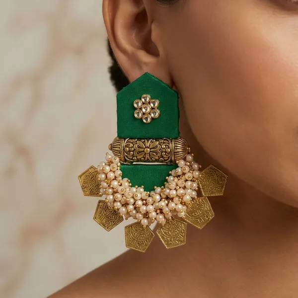 Green_Handmade_Brass_Fancy_Design_Earrings_For_Women