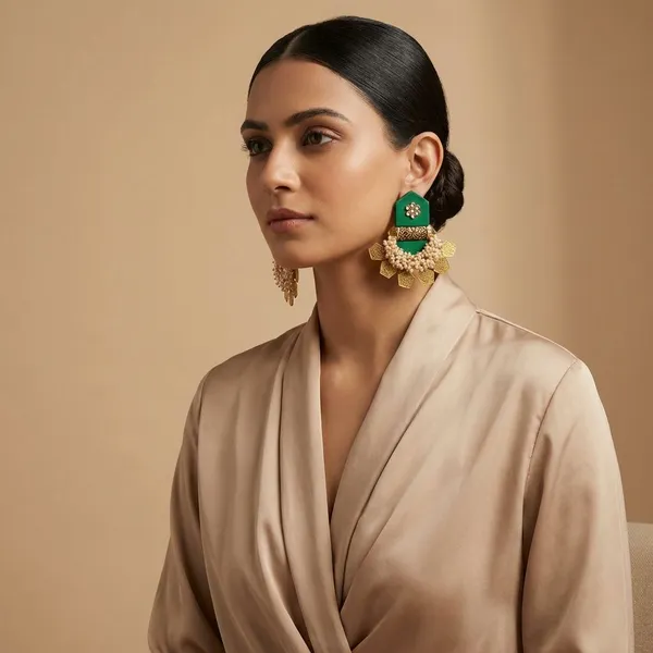 Green_Handmade_Brass_Fancy_Design_Earrings_For_Women