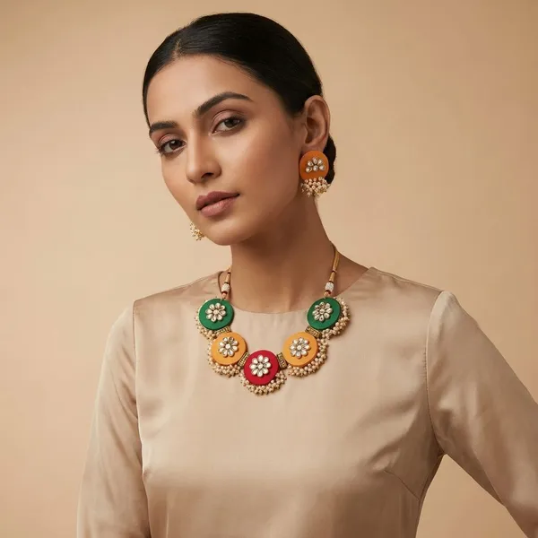 Multicolor_Handmade_Brass_Fancy_Design_Choker_Set_For_Women