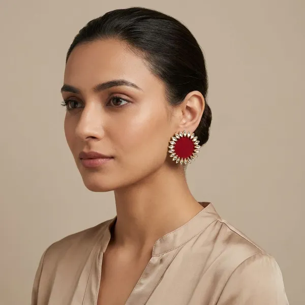 Maroon_Handmade_Brass_Fancy_Design_Earrings_For_Women