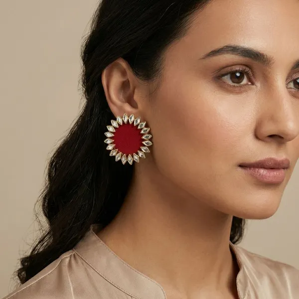 Maroon_Handmade_Brass_Fancy_Design_Earrings_For_Women