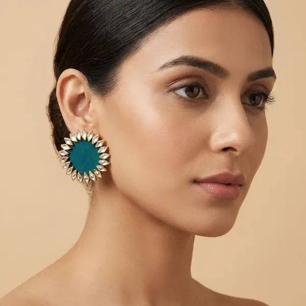 Green_Handmade_Brass_Fancy_Design_Earrings_For_Women
