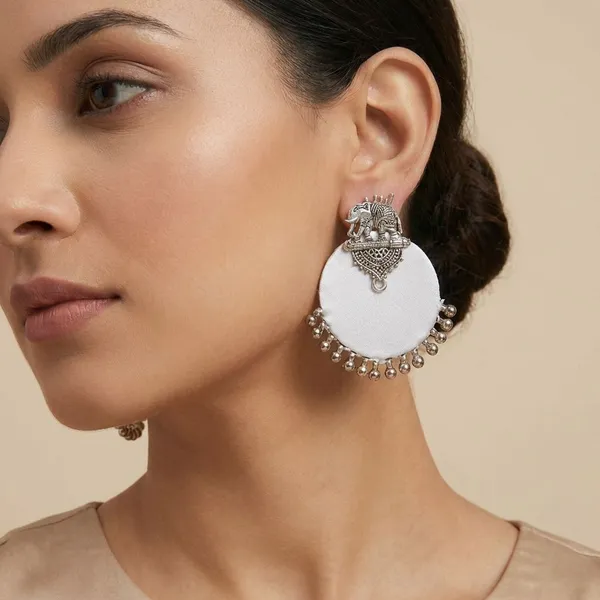 White_Handmade_Brass_Fancy_Design_Stud_Earrings_For_Women