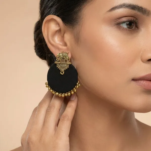 Black_Handmade_Brass_Fancy_Design_Stud_Earrings_For_Women