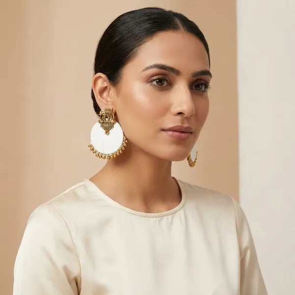 White_Handmade_Brass_Fancy_Design_Stud_Earrings_For_Women