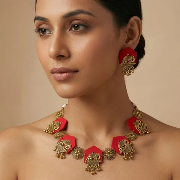 Red_Handmade_Brass_Fancy_Design_Choker_Set_For_Women
