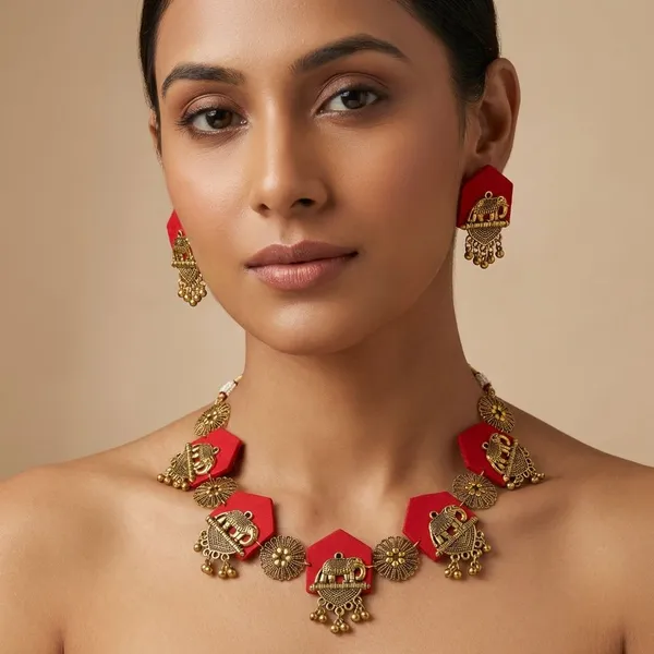 Red_Handmade_Brass_Fancy_Design_Choker_Set_For_Women