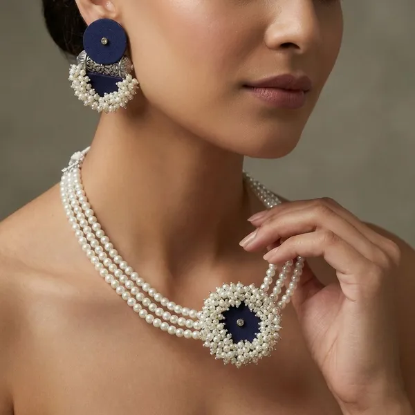 Navy_Blue_Handmade_Brass_Fancy_Design_Choker_Set_For_Women