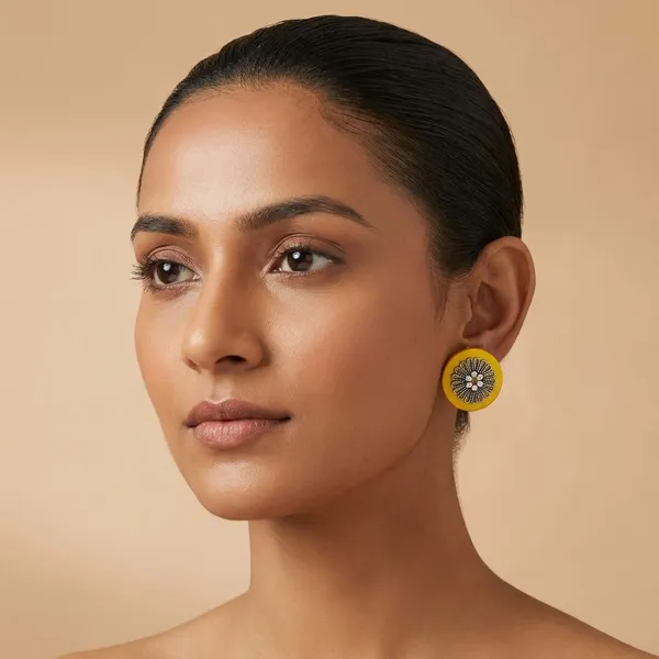 Yellow_Handmade_Brass_Fancy_Design_Stud_Earrings_For_Women