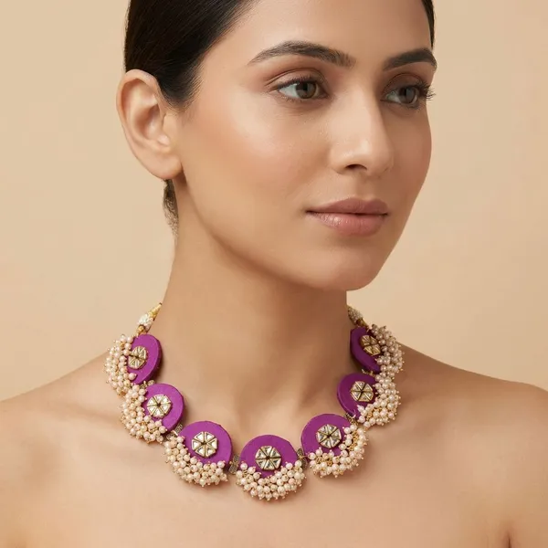 Purple_Handmade_Brass_Fancy_Design_Choker_Set_For_Women