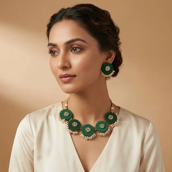 Green_Handmade_Brass_Fancy_Design_Choker_Set_For_Women