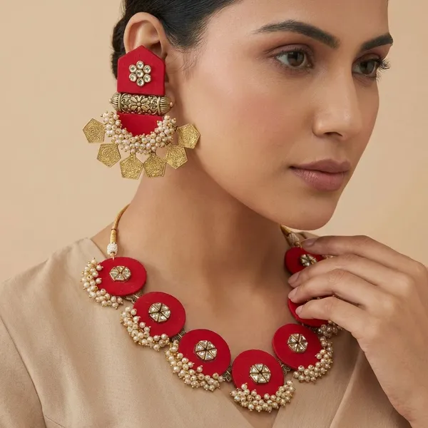 Red_Handmade_Brass_Fancy_Design_Choker_Set_For_Women