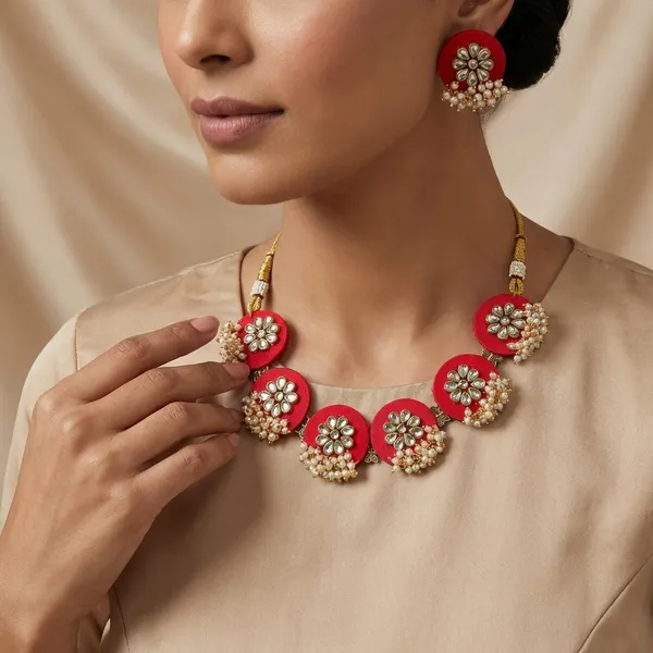 Red_Handmade_Brass_Fancy_Design_Choker_Set_For_Women