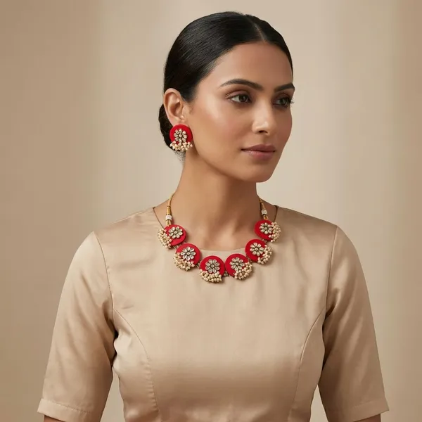 Red_Handmade_Brass_Fancy_Design_Choker_Set_For_Women
