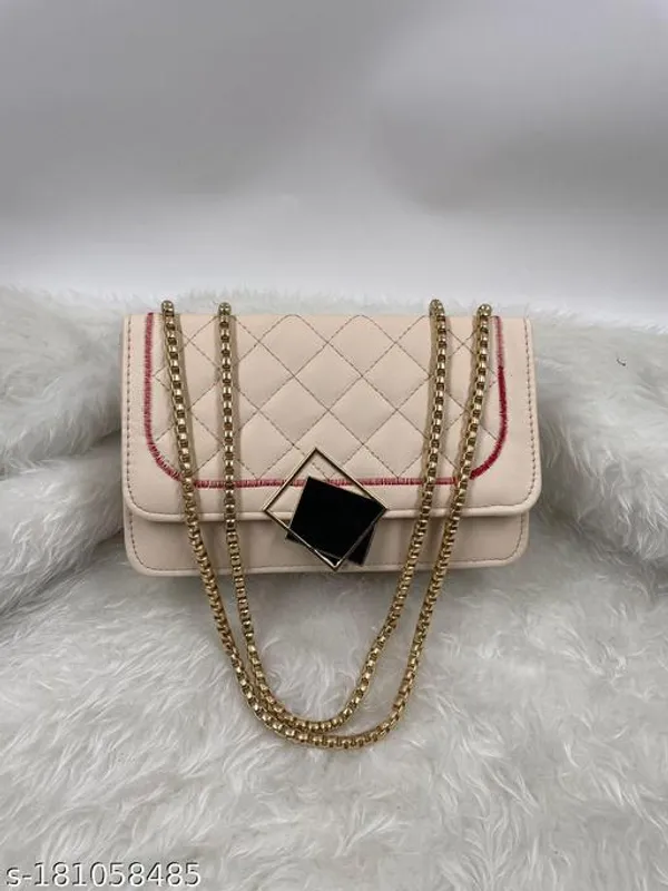Cream_Synthetic_Pu_Sling_Bag_For_Women