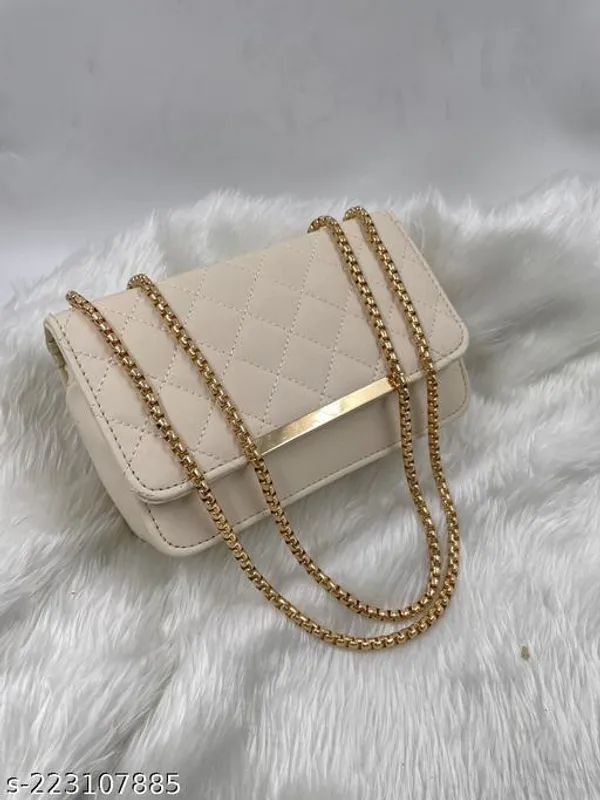 Cream_Synthetic_Pu_Sling_Bag_For_Women