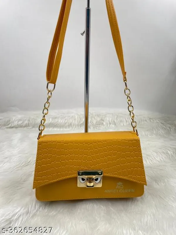 Yellow_Synthetic_Pu_Sling_Bag_For_Women