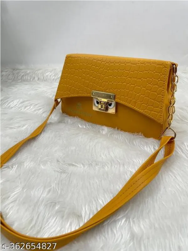 Yellow_Synthetic_Pu_Sling_Bag_For_Women