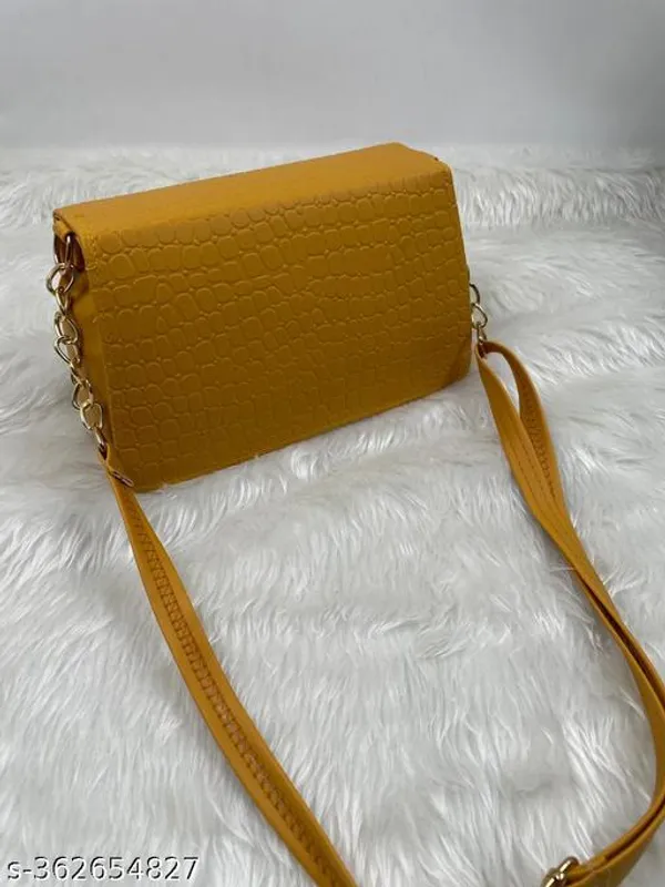 Yellow_Synthetic_Pu_Sling_Bag_For_Women