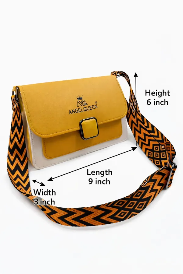 Yellow_Synthetic_Pu_Sling_Bag_For_Women