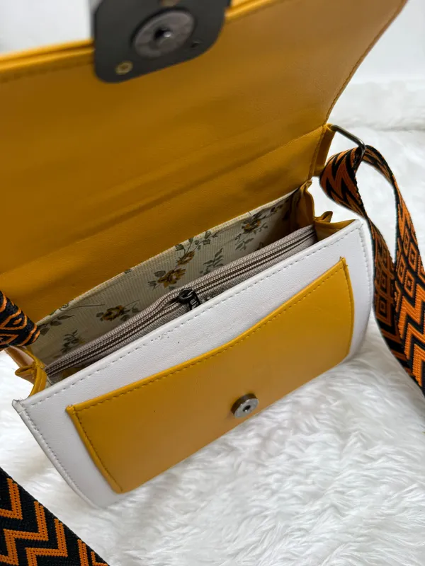Yellow_Synthetic_Pu_Sling_Bag_For_Women